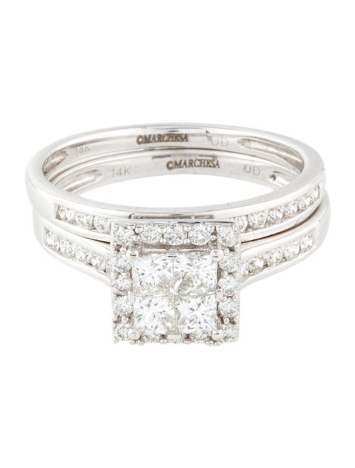 Marchesa 14K 1.02ctw Diamond Wedding Ring Set