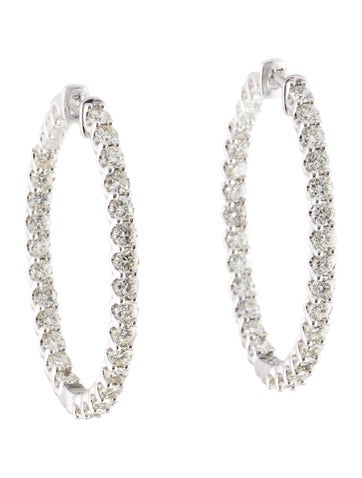 Marchesa Hoop 14K 4.00ctw Diamond Oval Earrings