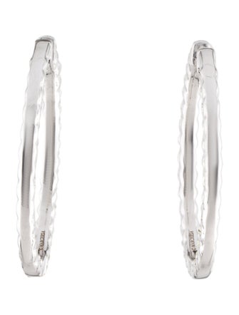Marchesa 14K 4.00ctw Diamond Oval Hoop Earrings