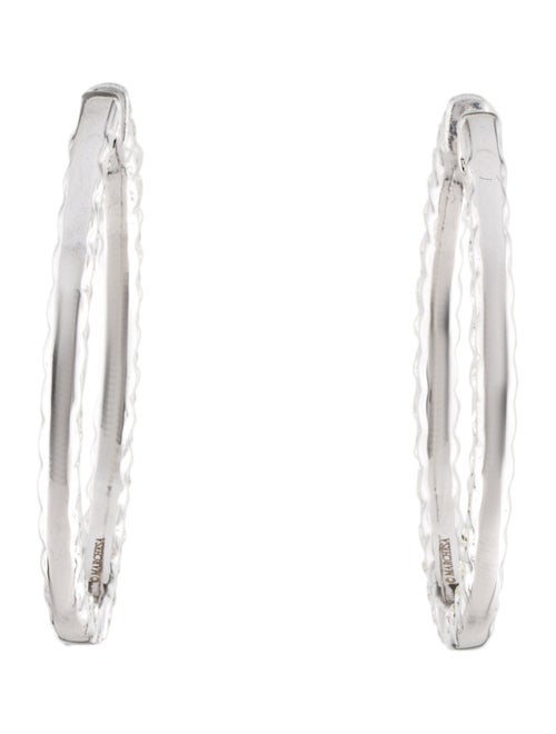 Marchesa 14K 4.00ctw Diamond Oval Hoop Earrings