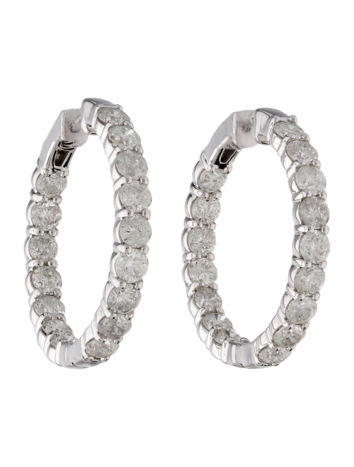 Marchesa 14K 10.00ctw Diamond Inside-Out Hoop Earrings