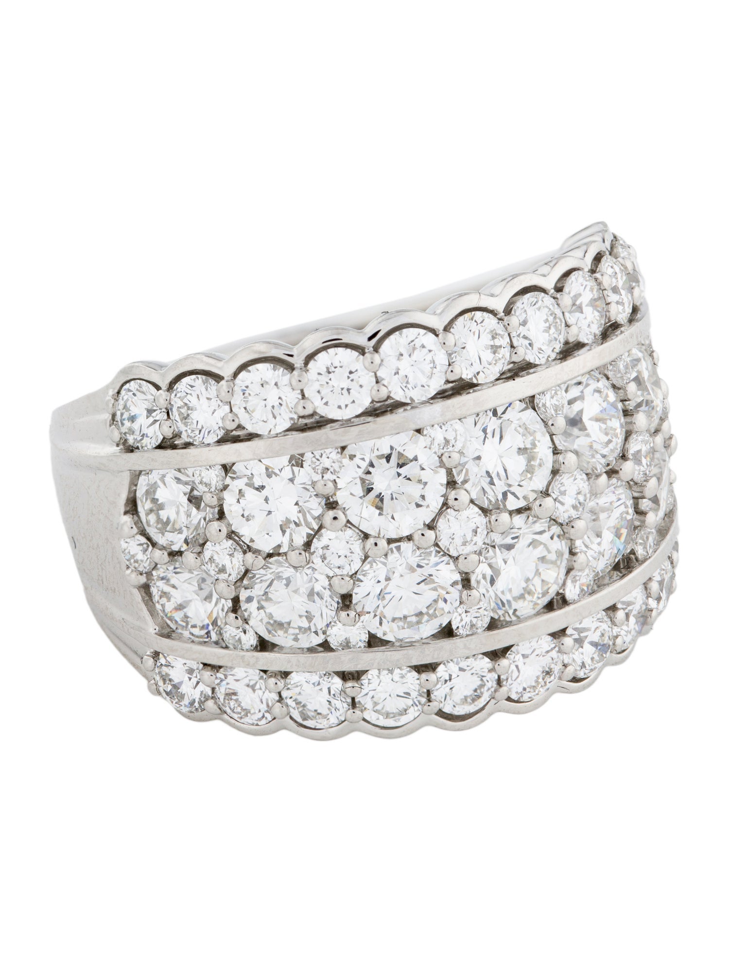 Marchesa Platinum 4.05ctw Diamond Wide Band