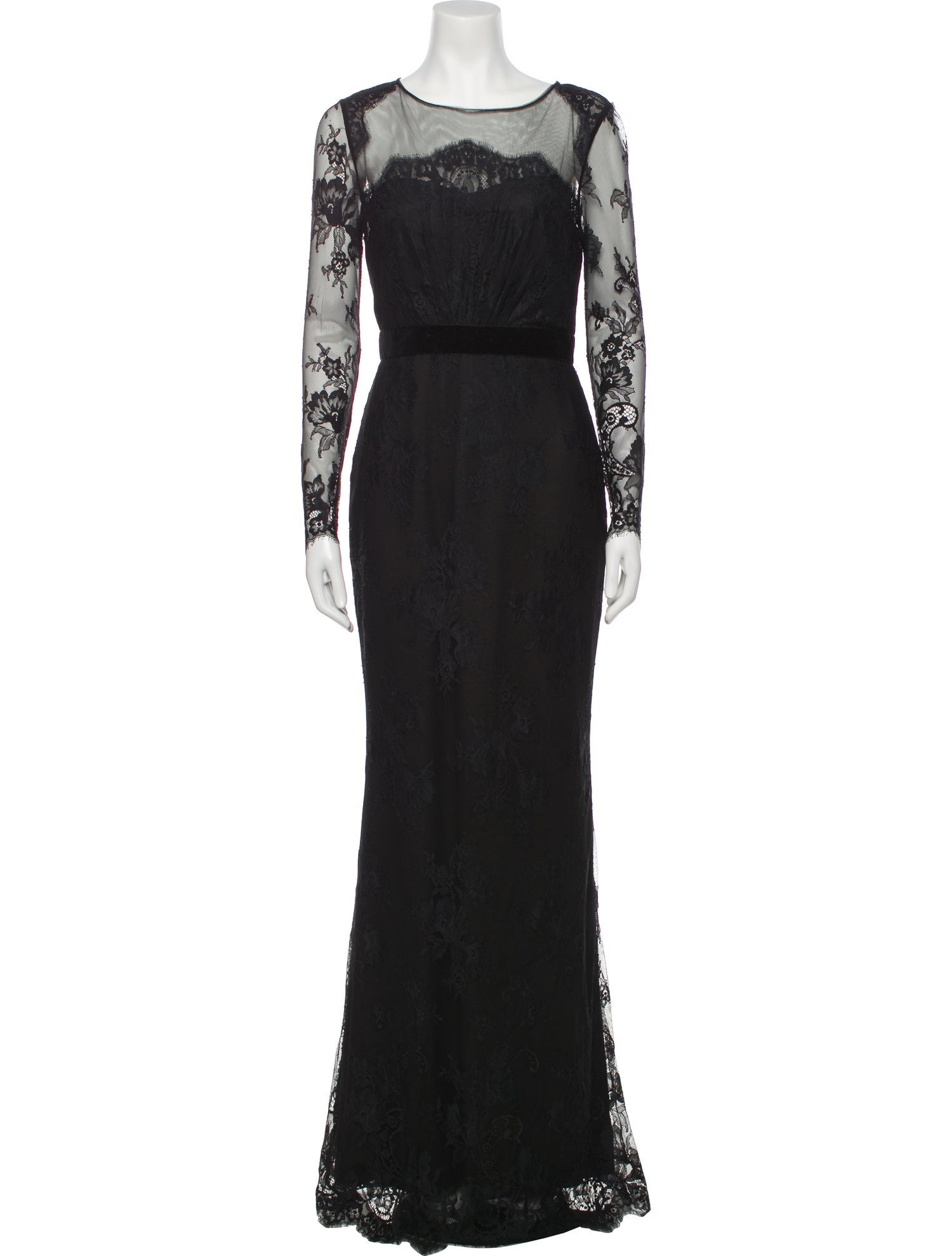 Marchesa Lace Pattern Long Dress