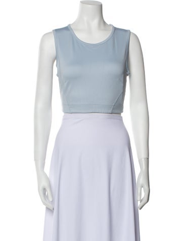 Marchesa Tops Scoop Neck Sleeveless Crop Top M