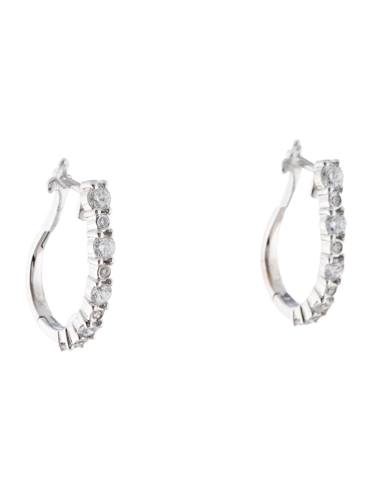 Marchesa 18K 1.00ctw Diamond Hoop Earrings