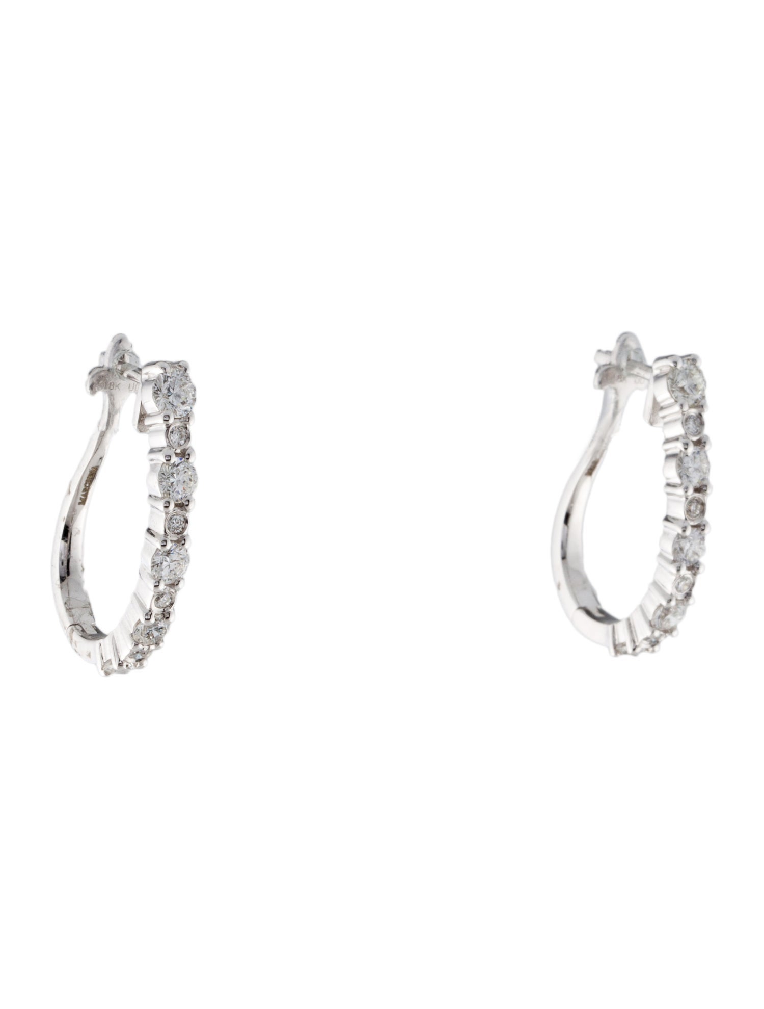 Marchesa 18K 1.00ctw Diamond Hoop Earrings
