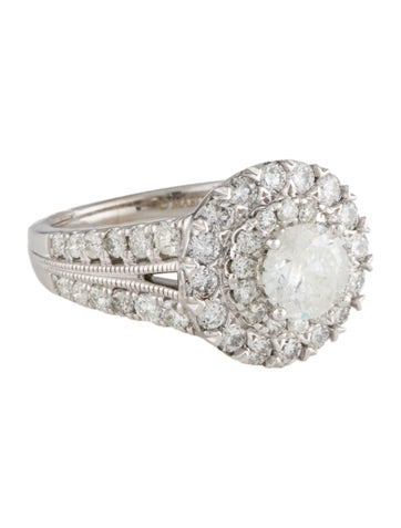 Marchesa Cocktail Ring 14K 2.50ctw Diamond Double Halo 7
