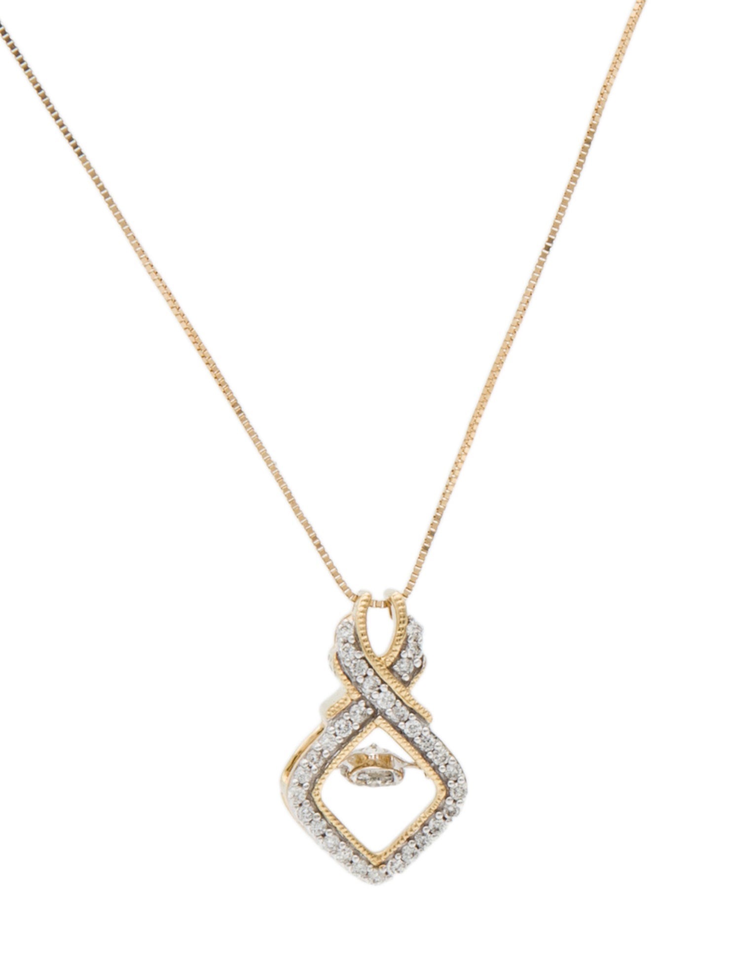 Necklace 14K Diamond Floating Pendant Necklace