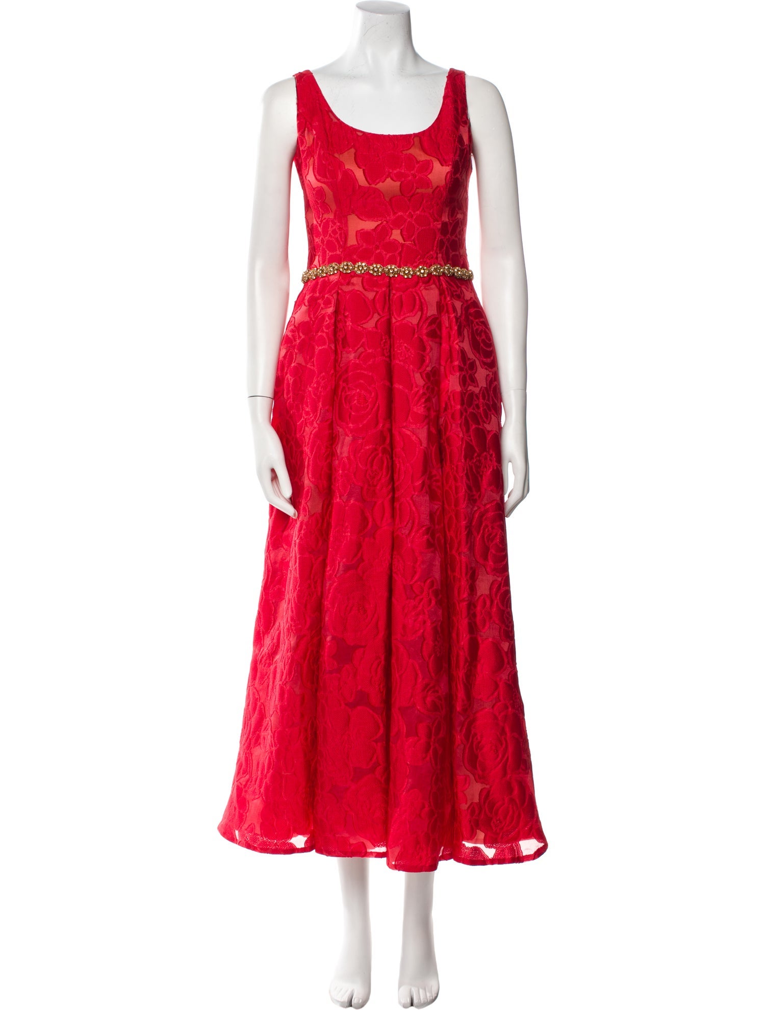 Marchesa Scoop Neck Long Dress