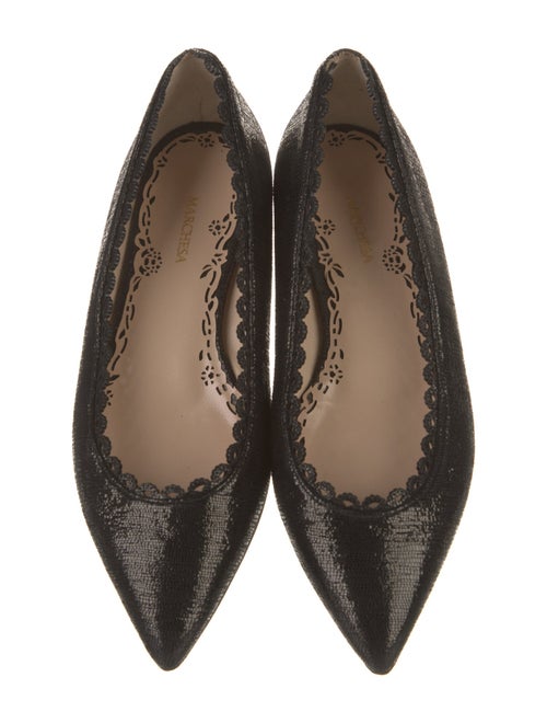 Marchesa Scalloped Accent Ballet Flats
