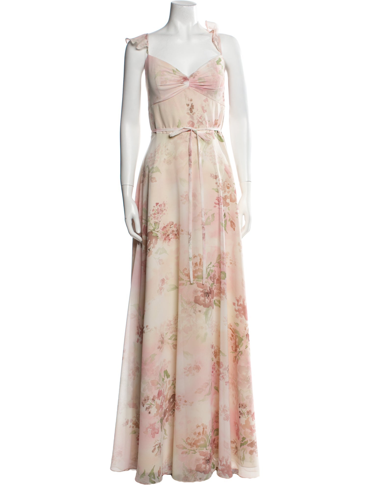 Marchesa Floral Print Long Dress
