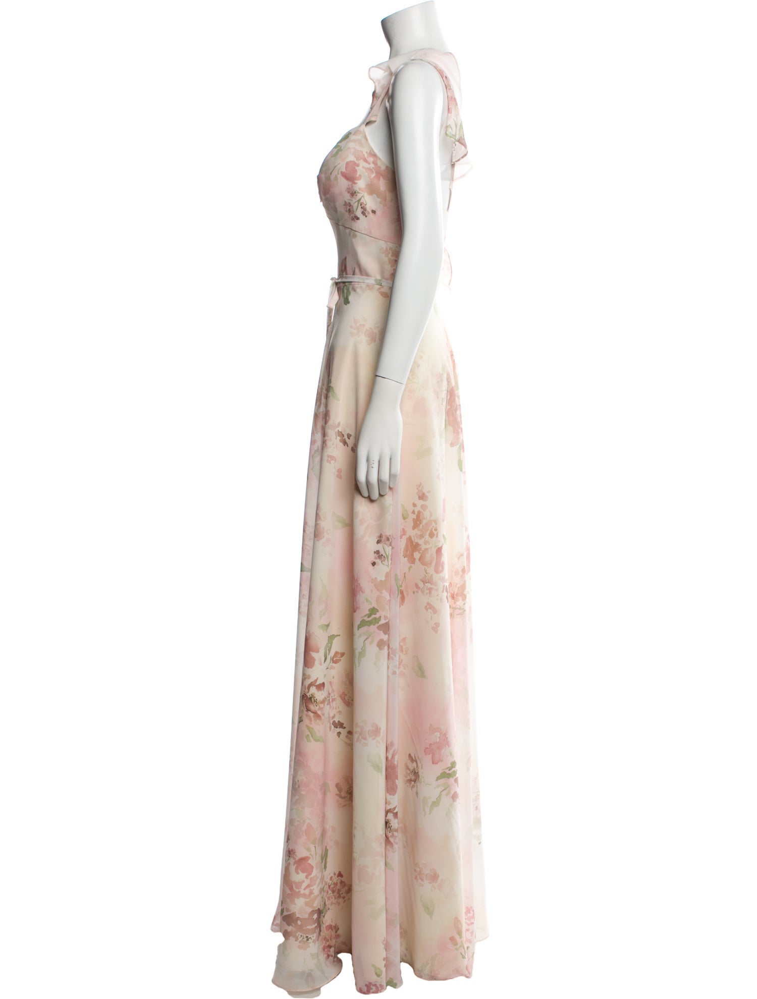 Marchesa Floral Print Long Dress
