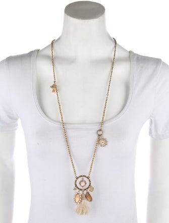 Marchesa Faux Pearl & Crystal Pendant Necklace