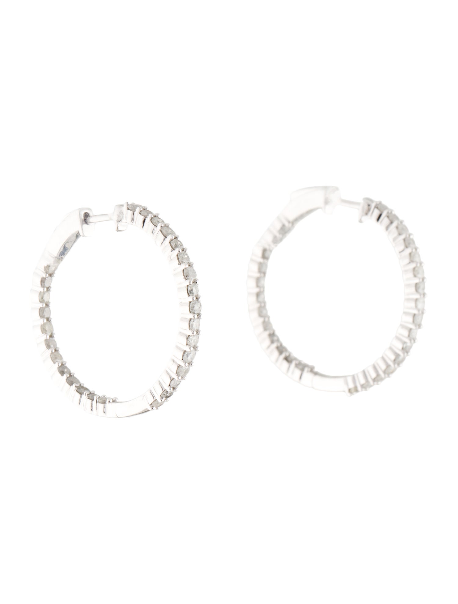Marchesa 14K 2.00ctw Diamond Inside-Out Hoop Earrings