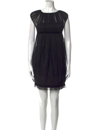 Marchesa Bateau Neckline Mini Dress