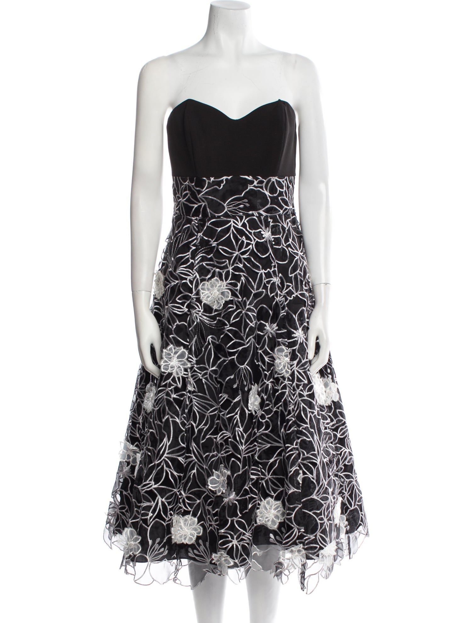 Marchesa Floral Print Knee-Length Dress w/ Tags