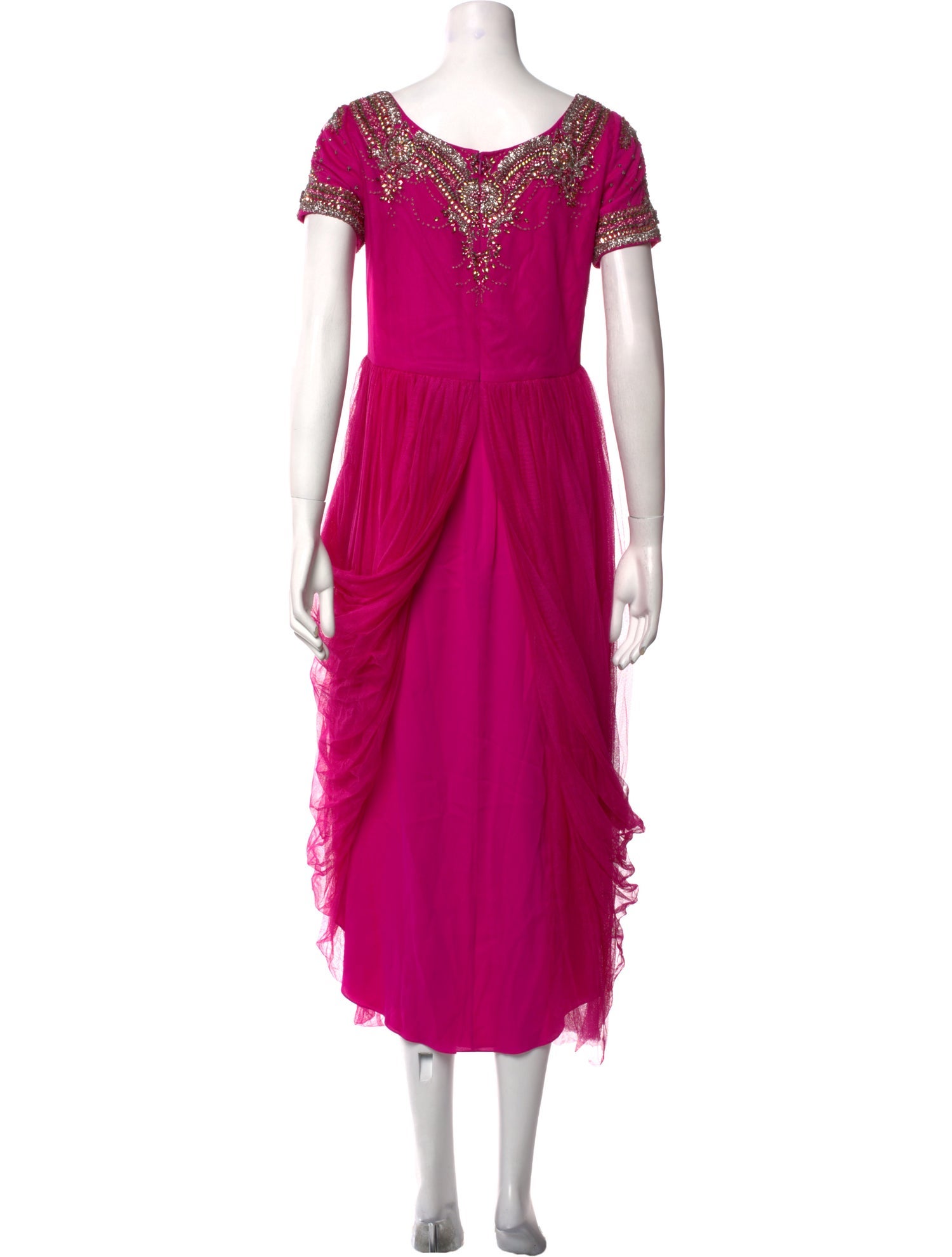 Marchesa Scoop Neck Long Dress