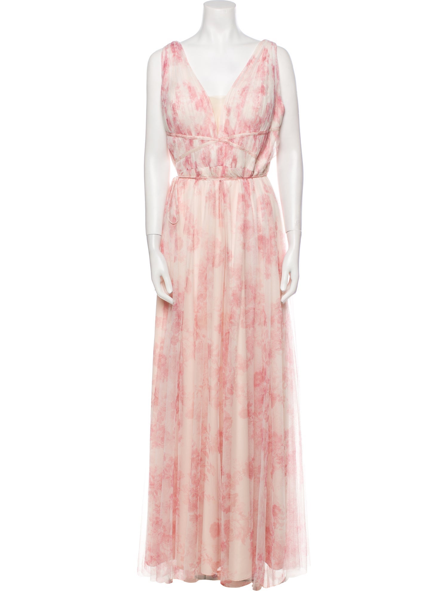 Marchesa Floral Print Long Dress