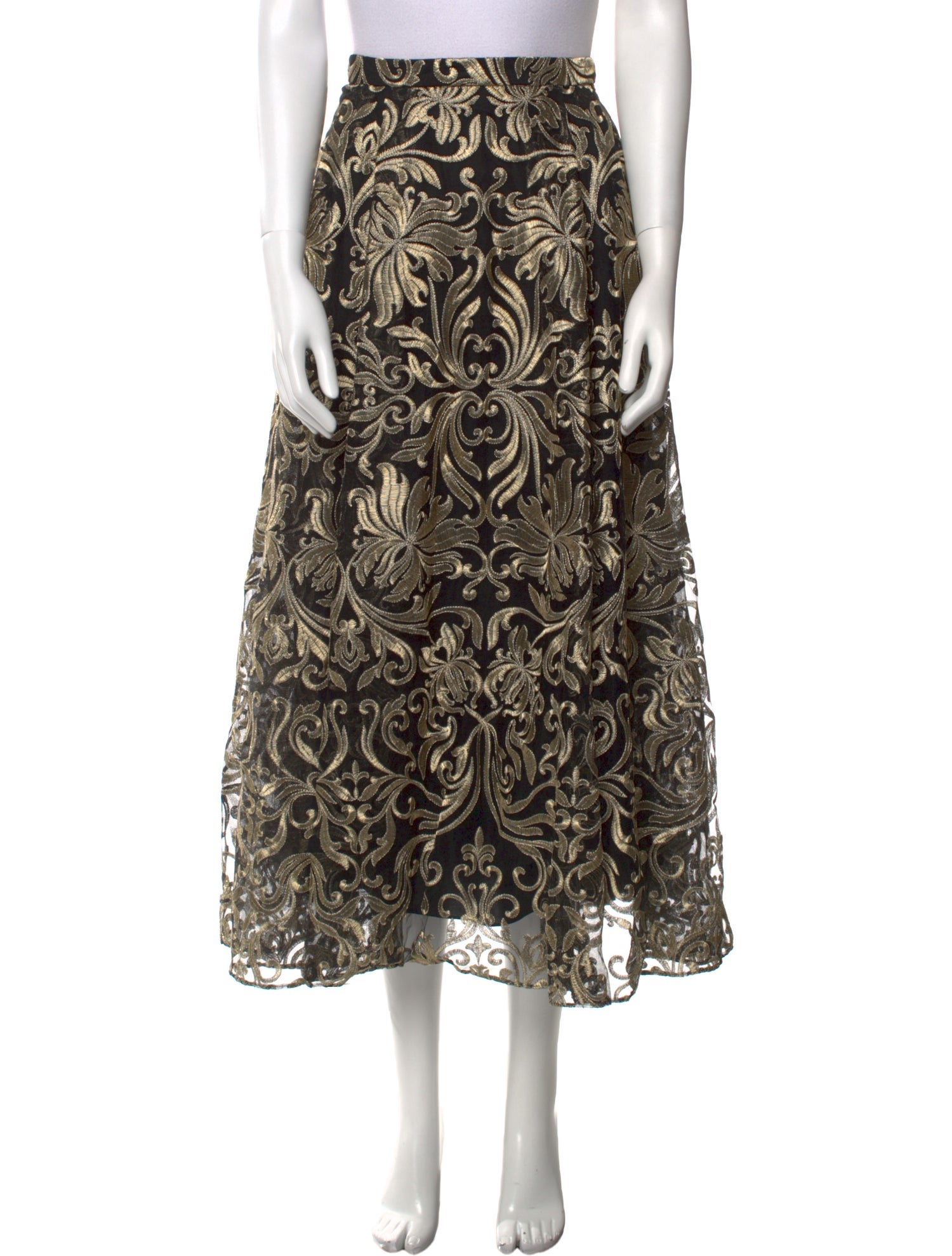 Marchesa Floral Print Midi Length Skirt