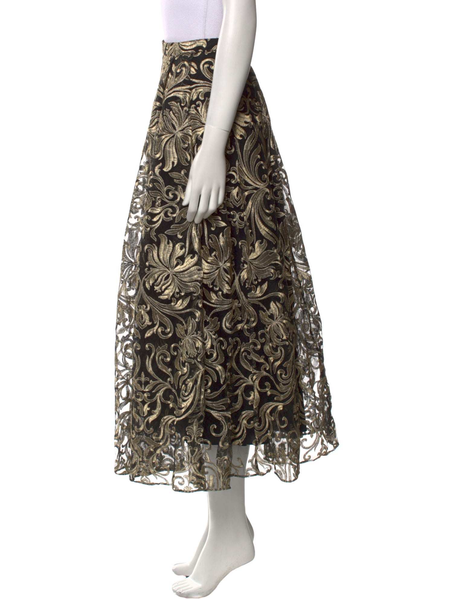 Marchesa Floral Print Midi Length Skirt