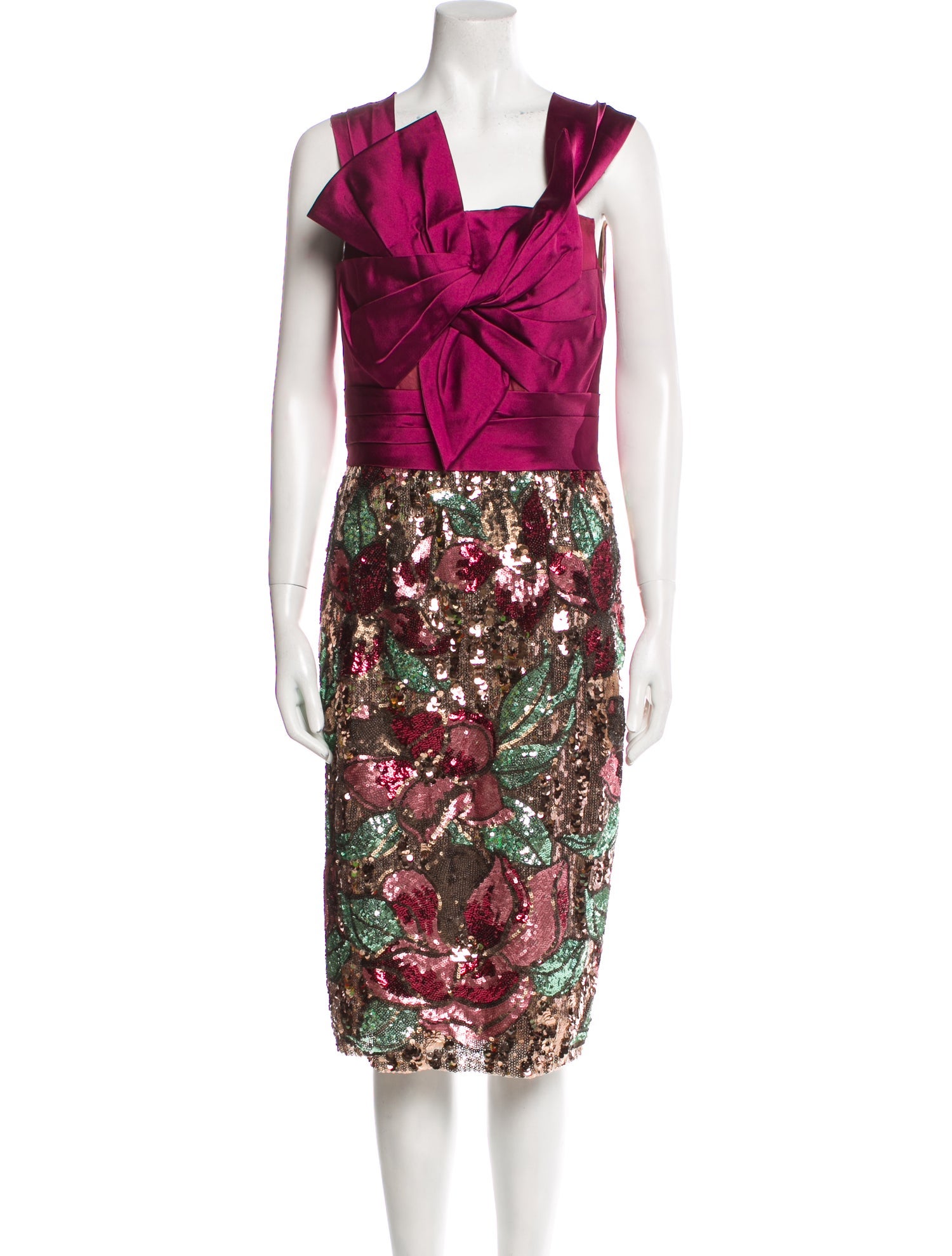 Marchesa Printed Midi Length Dress