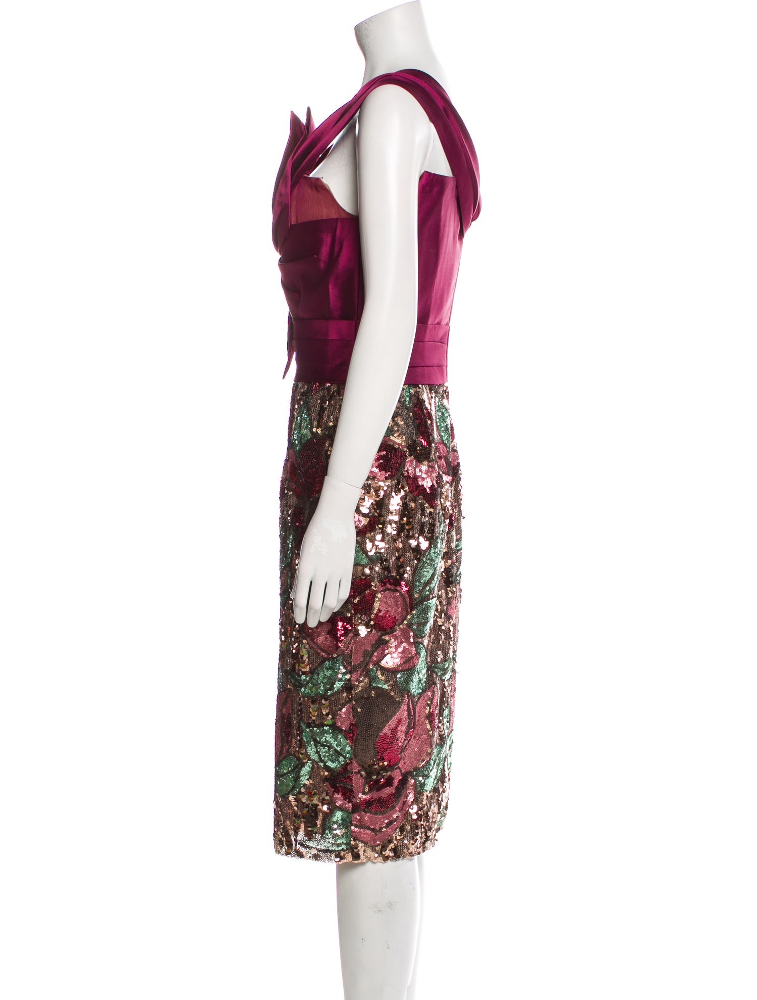 Marchesa Printed Midi Length Dress