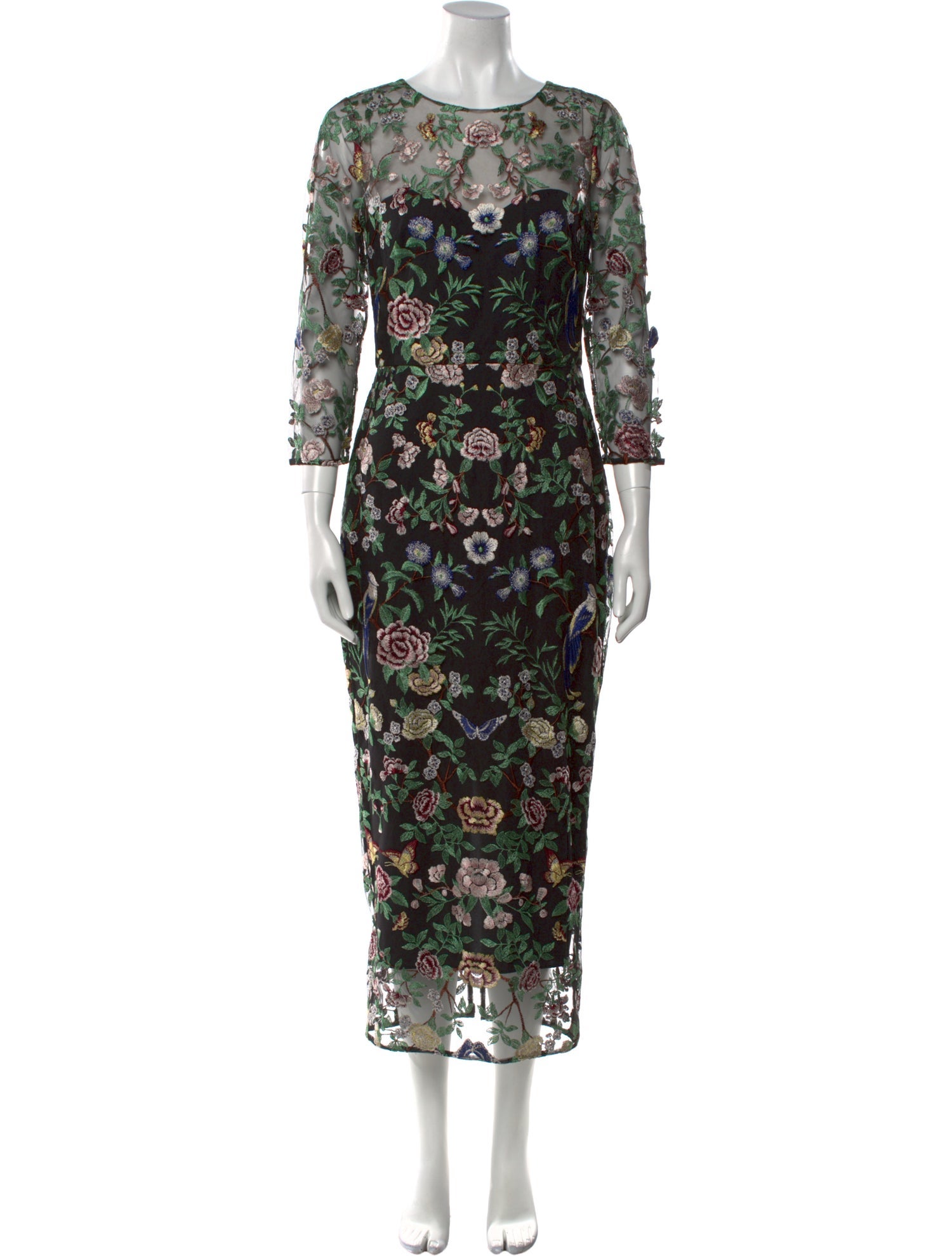 Marchesa Floral Print Long Dress