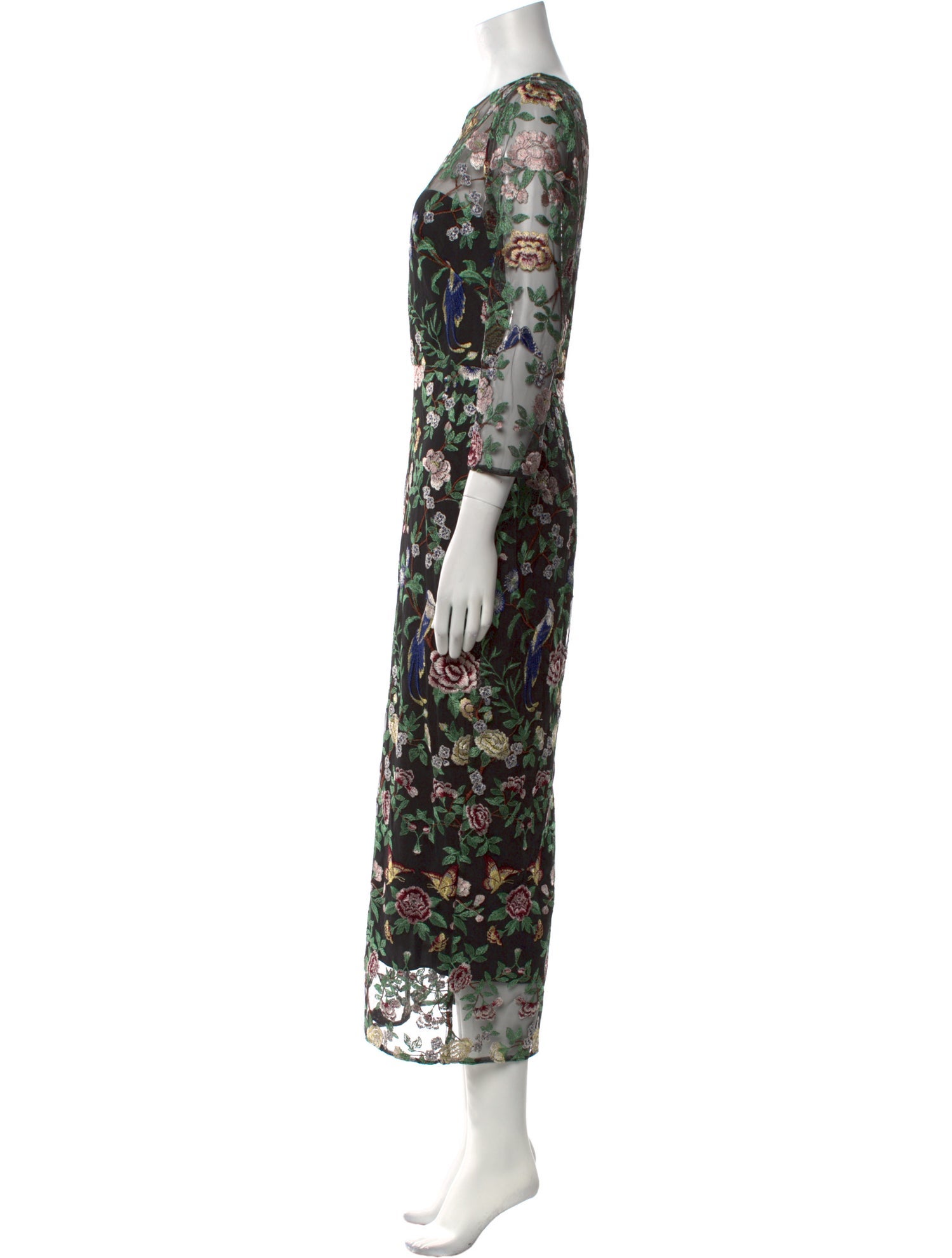 Marchesa Floral Print Long Dress