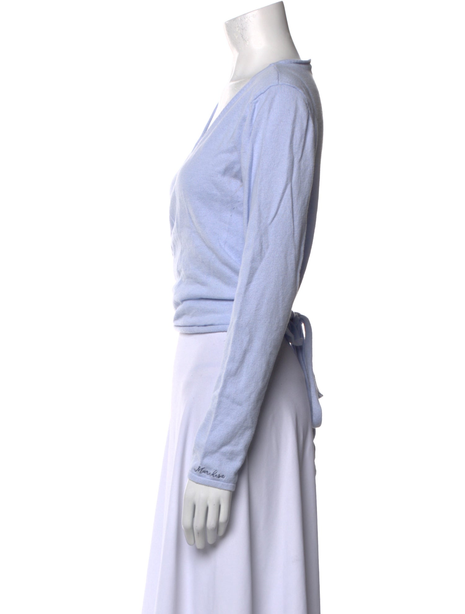 Marchesa V-Neck Long Sleeve Crop Top