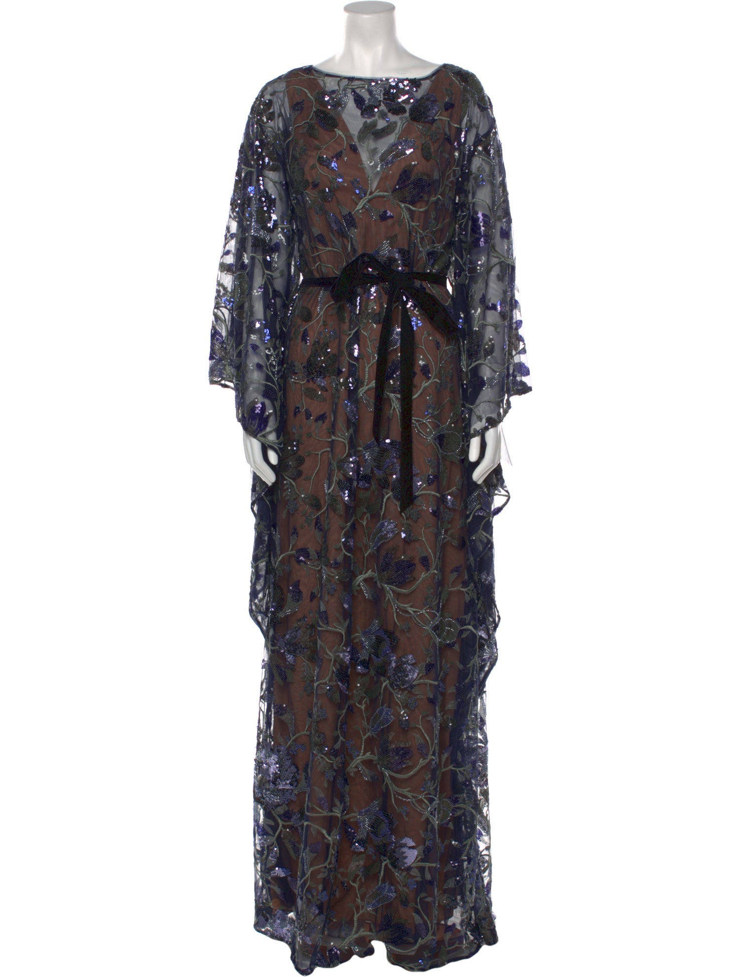 Marchesa Floral Print Long Dress w/ Tags