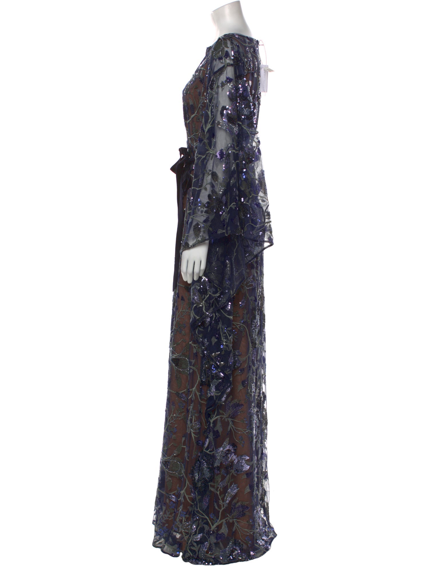 Marchesa Floral Print Long Dress w/ Tags