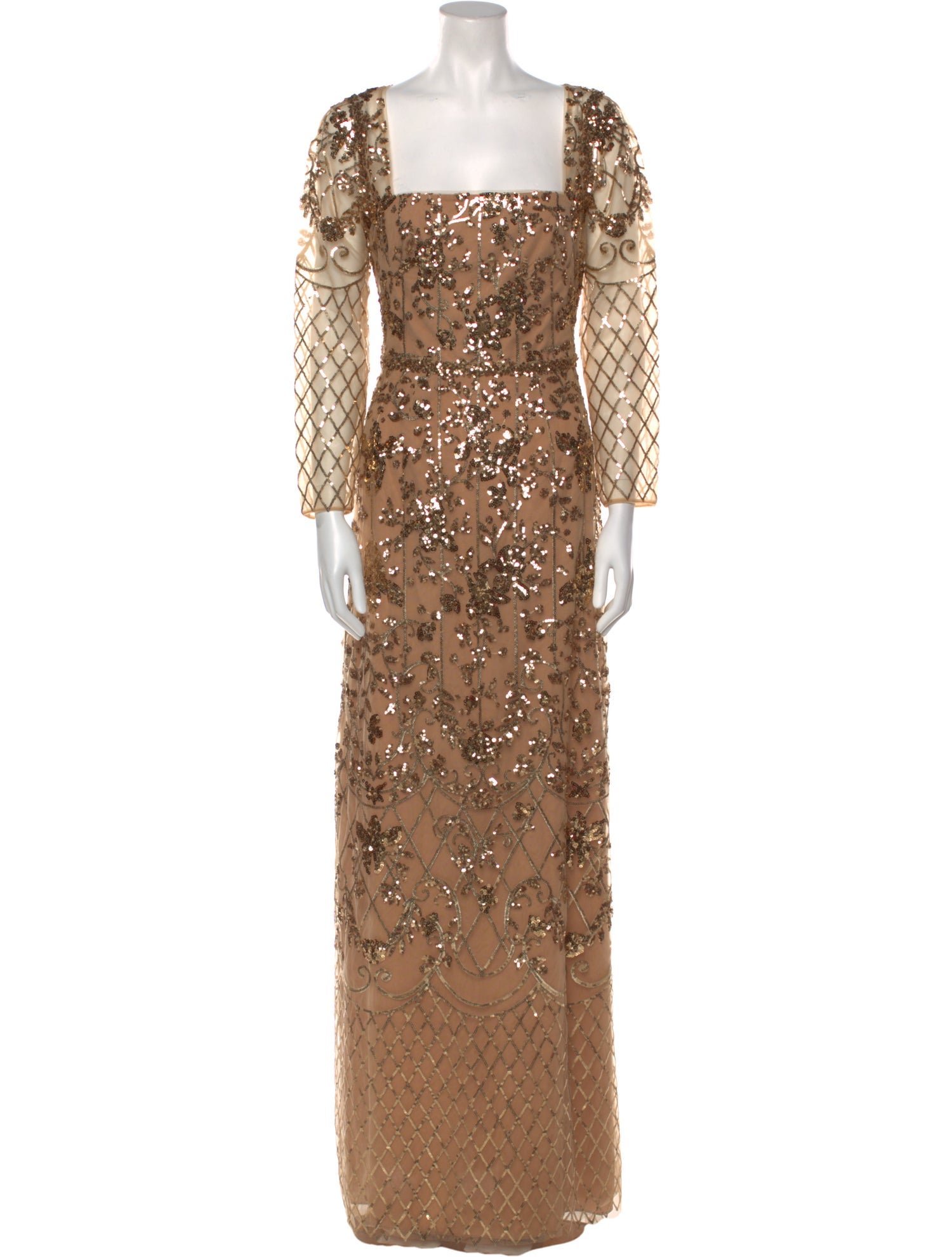 Marchesa Lace Pattern Long Dress w/ Tags