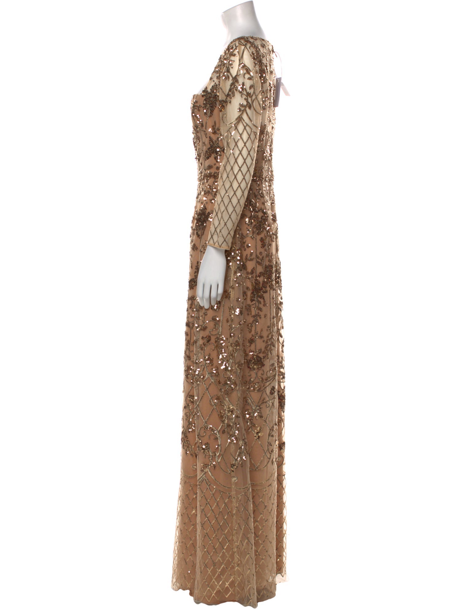 Marchesa Lace Pattern Long Dress w/ Tags