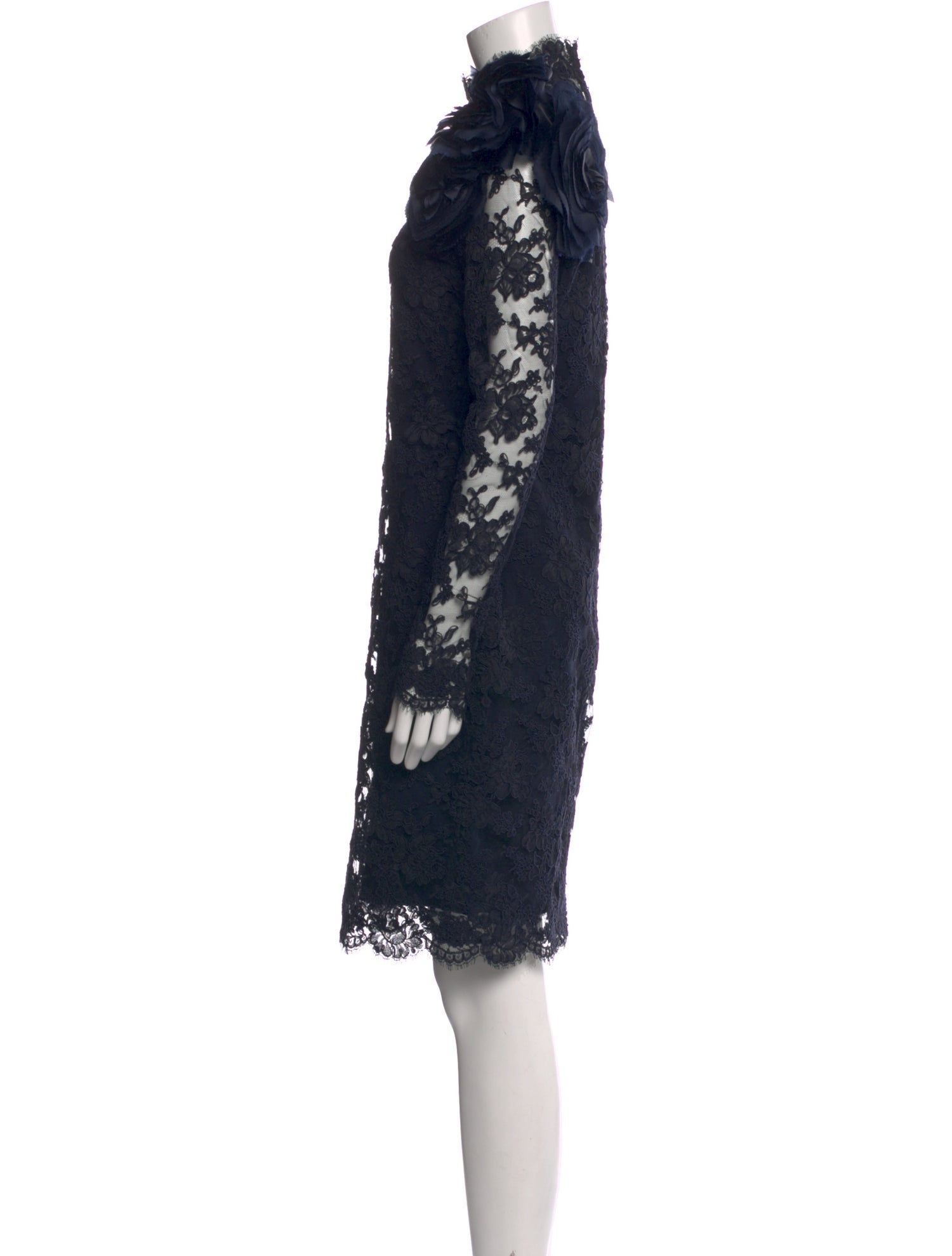 Marchesa Lace Pattern Knee-Length Dress