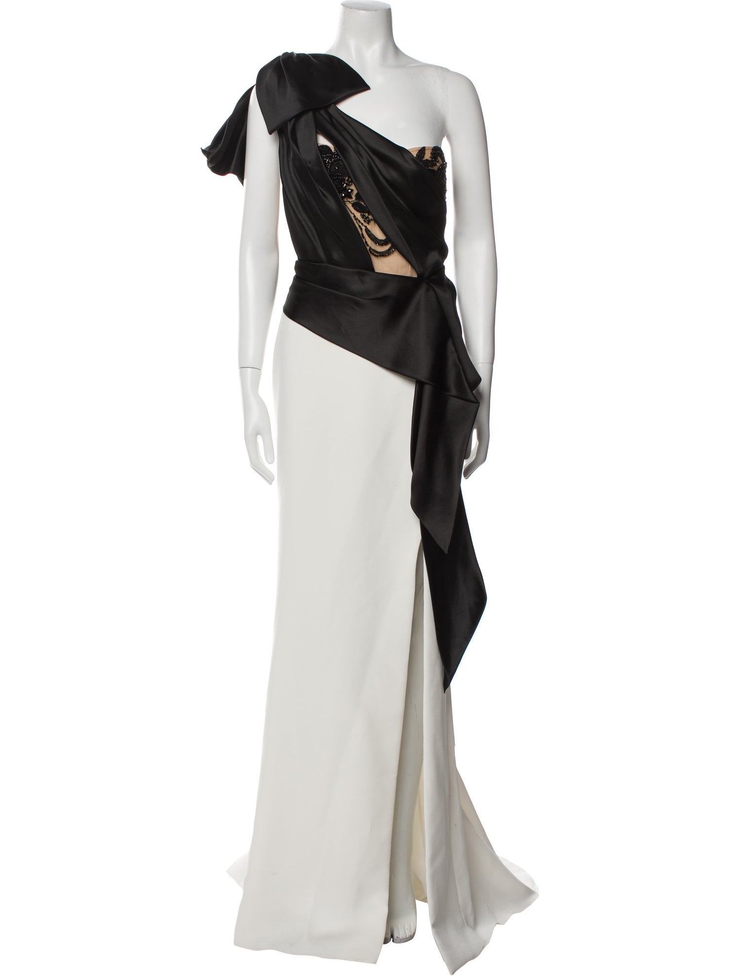 Marchesa One-Shoulder Long Dress