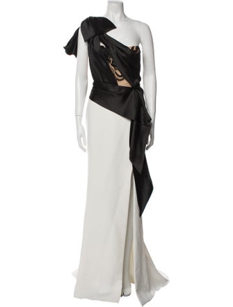 Marchesa One-Shoulder Long Dress