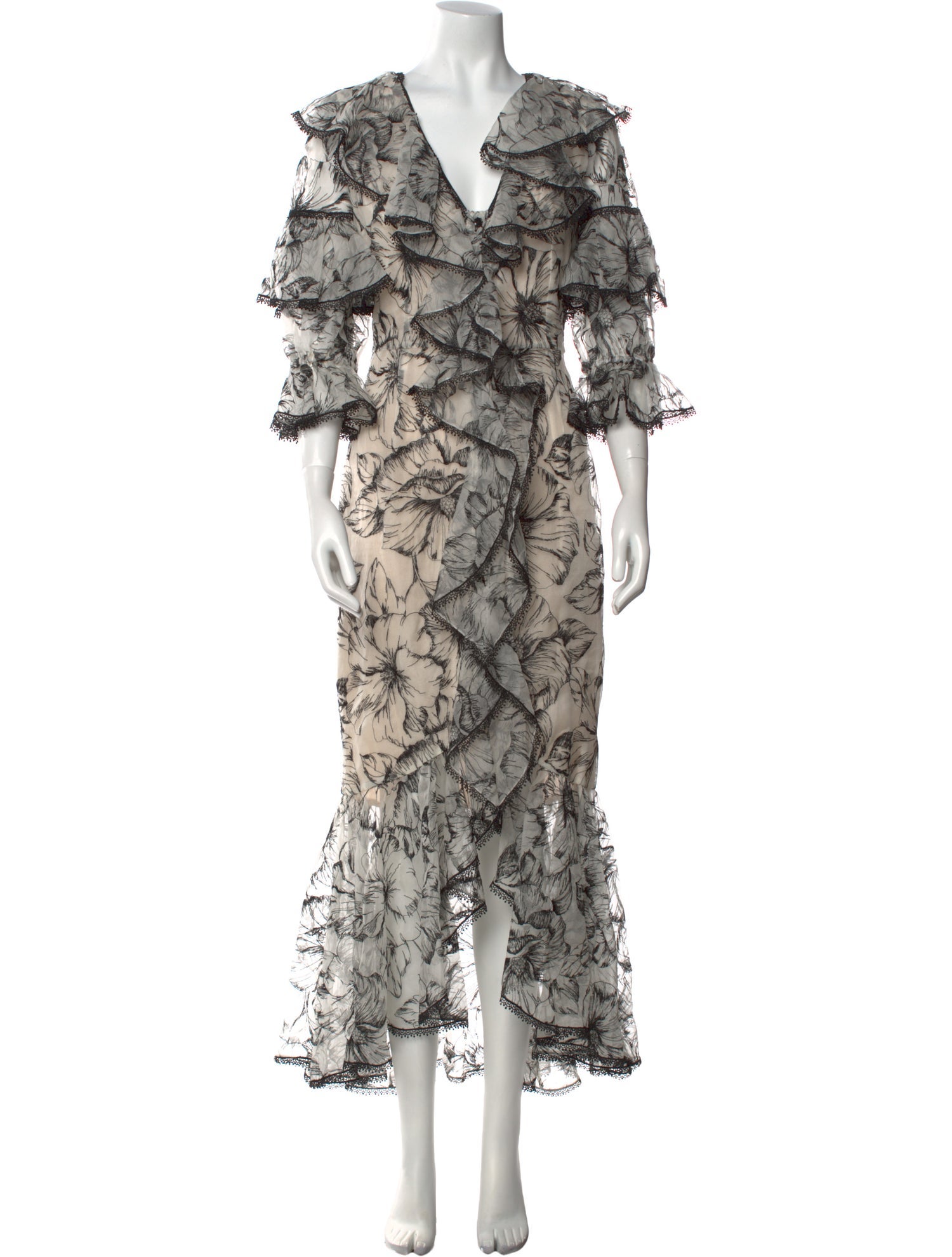 Marchesa Silk Long Dress w/ Tags