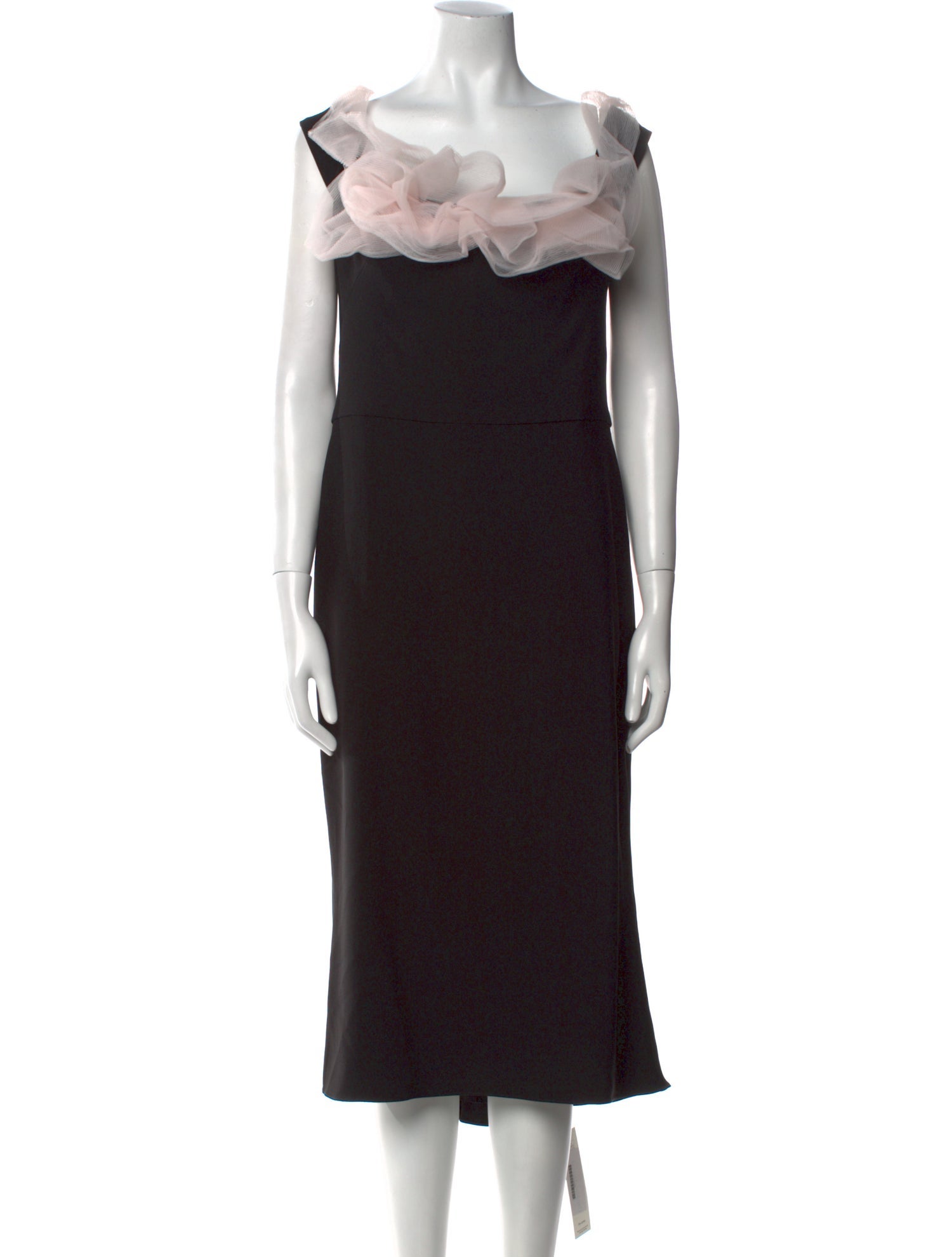 Marchesa Square Neckline Midi Length Dress