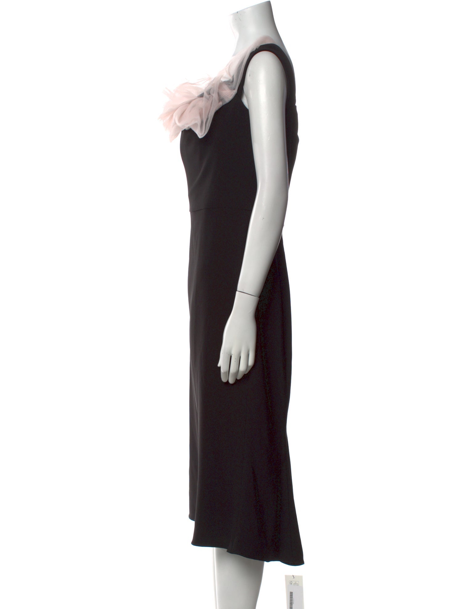 Marchesa Square Neckline Midi Length Dress