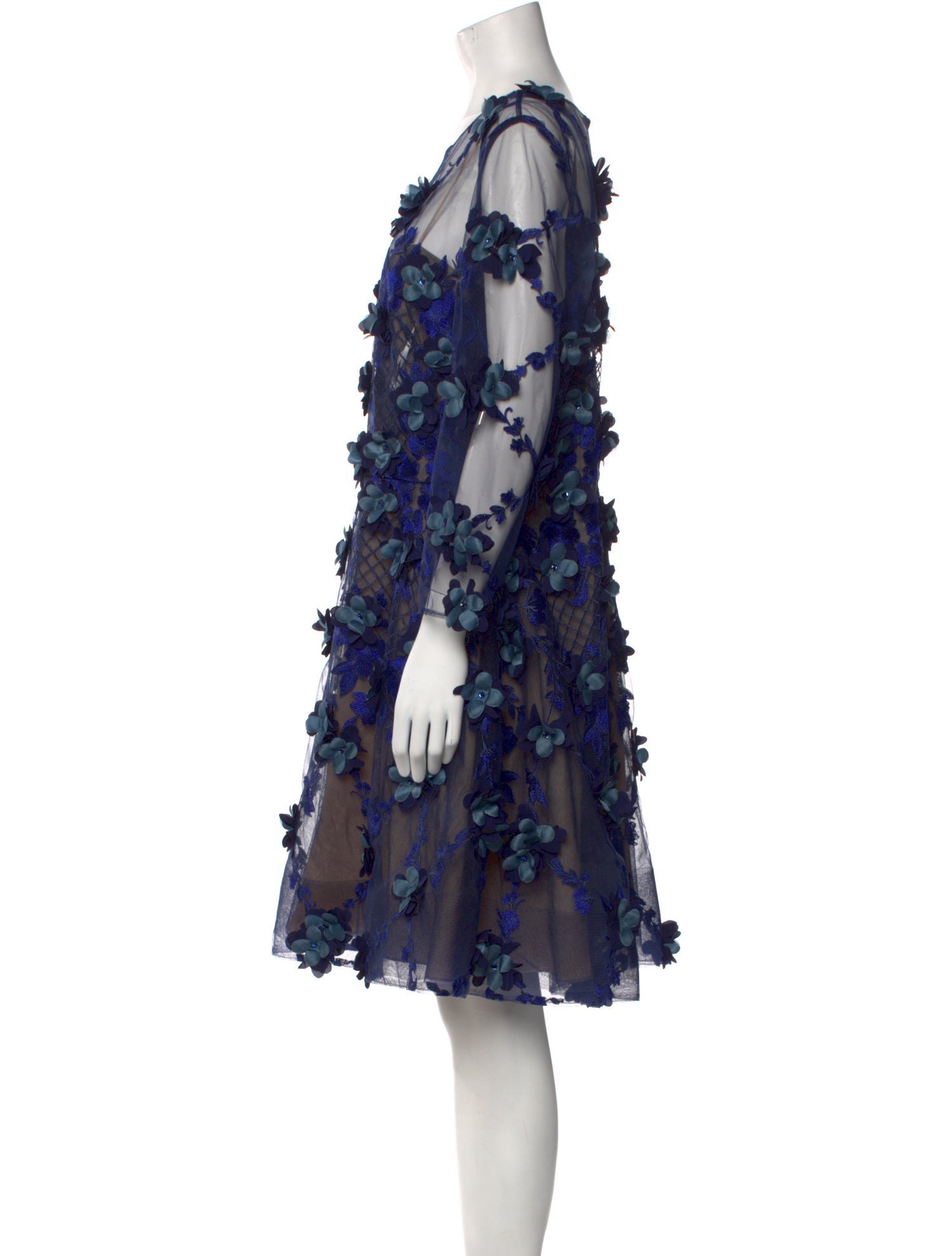 Marchesa Floral Print Knee-Length Dress w/ Tags