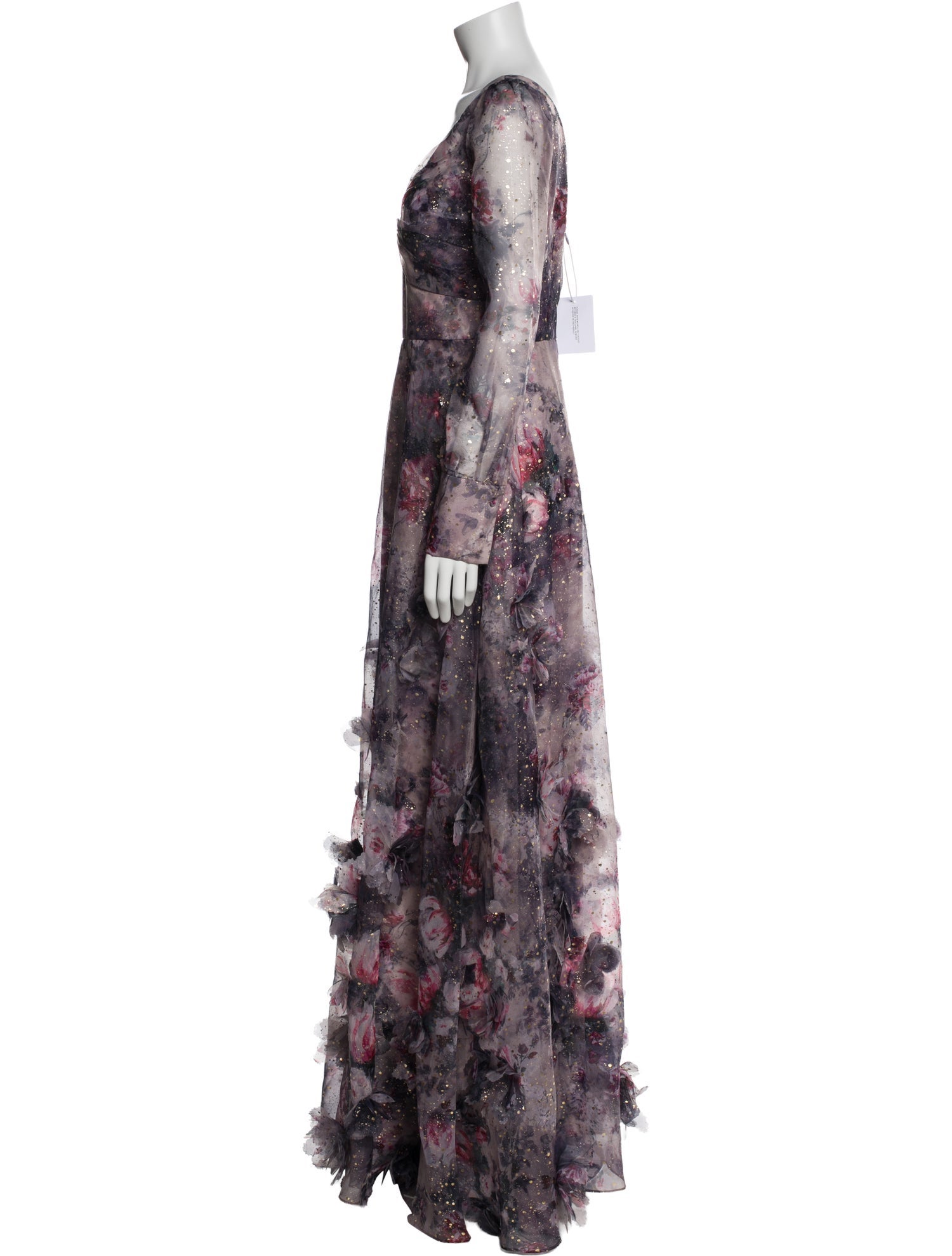 Marchesa Floral Print Long Dress w/ Tags
