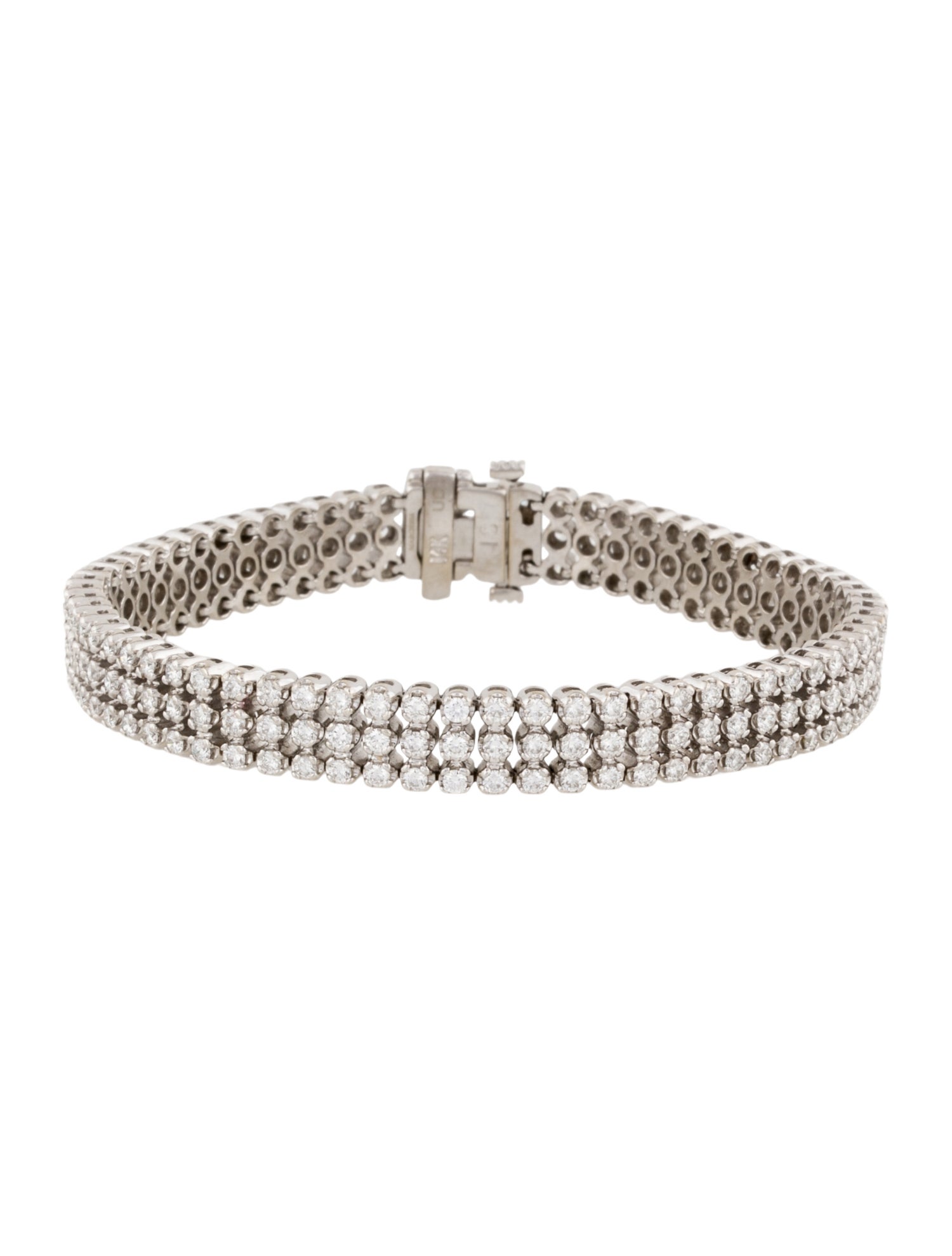 Marchesa 14K 3.96ctw Diamond Three Row Link Bracelet