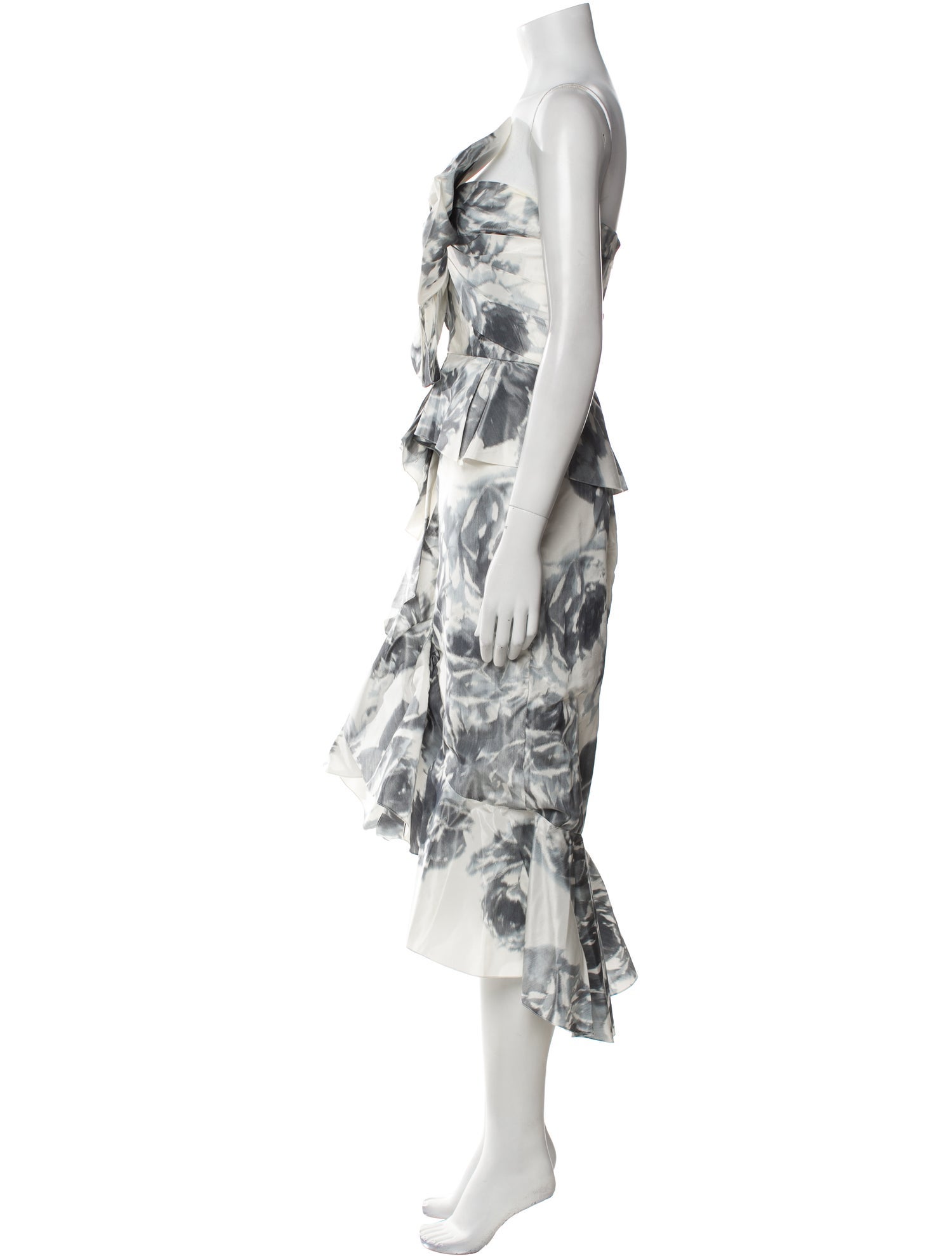 Marchesa Silk Midi Length Dress