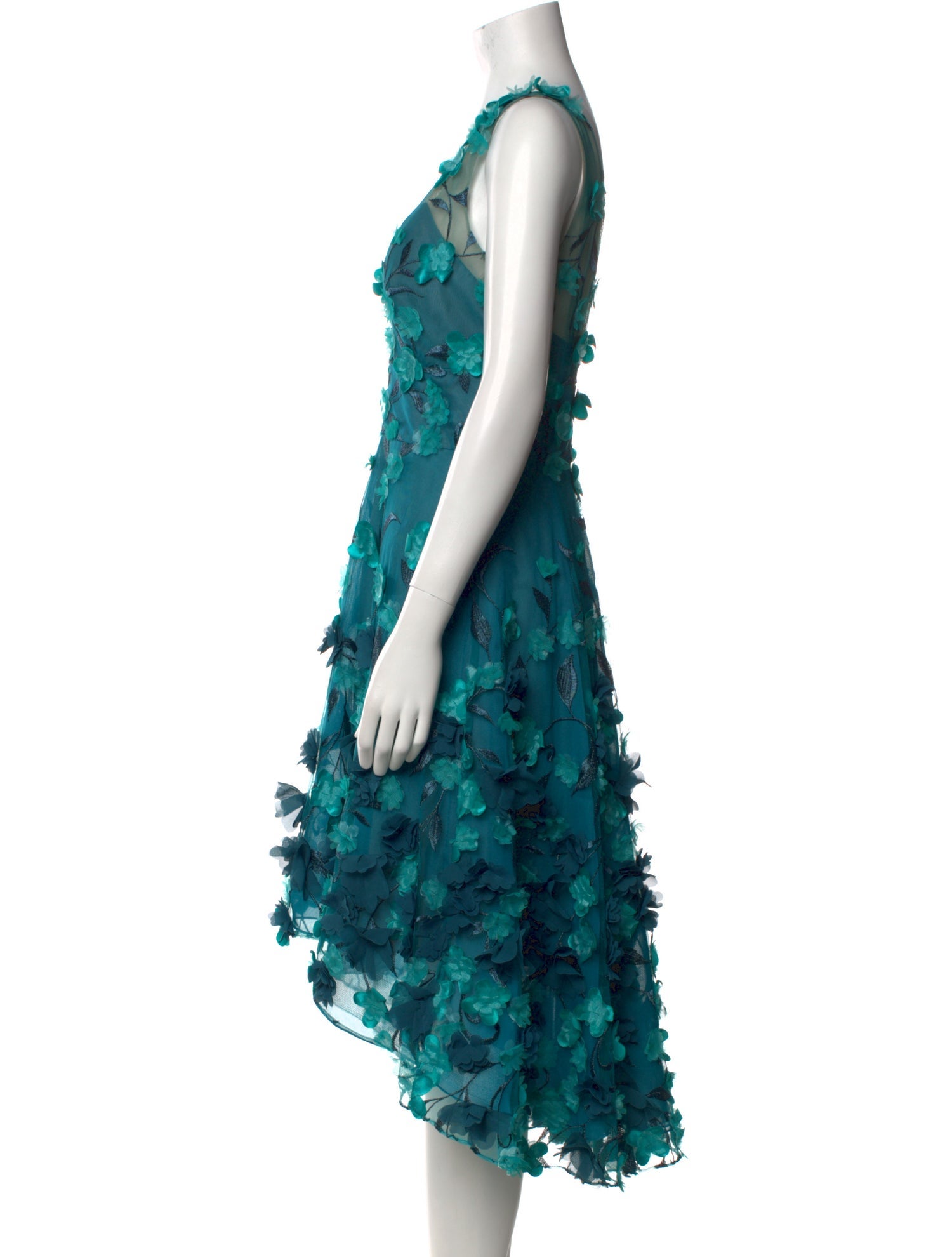 Marchesa Floral Print Midi Length Dress w/ Tags