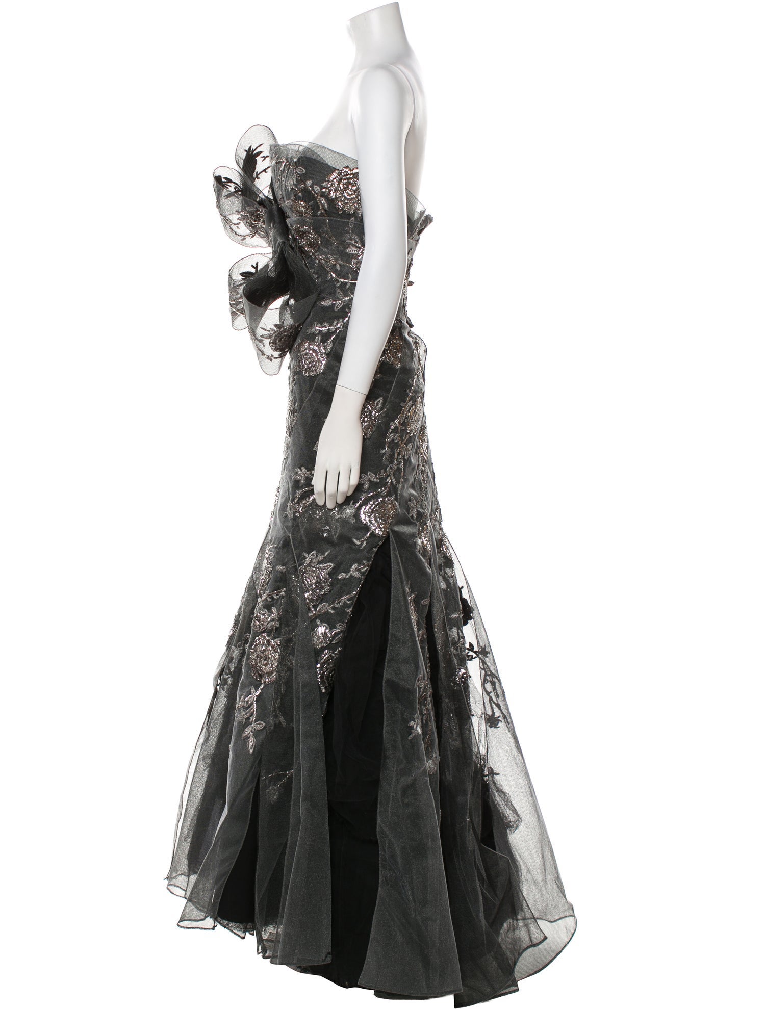 Marchesa Silk Long Dress