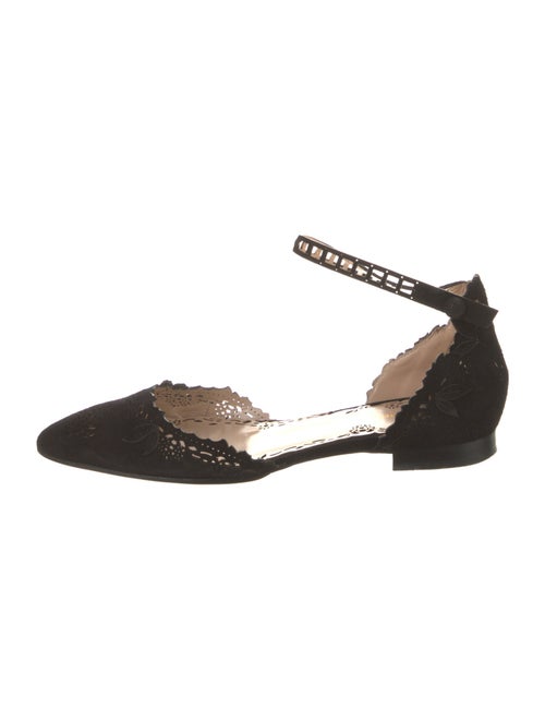 Marchesa Suede Scalloped Accent D'Orsay Flats