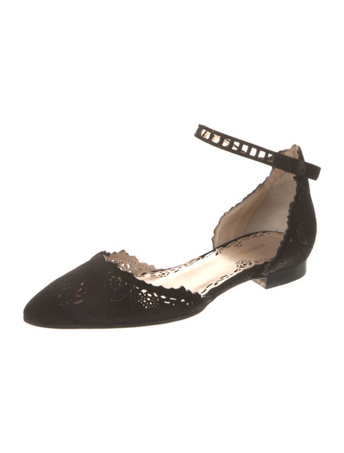 Marchesa Suede Scalloped Accent D'Orsay Flats