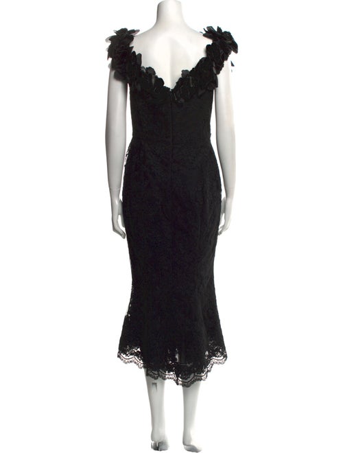 Marchesa Lace Midi Length Dress