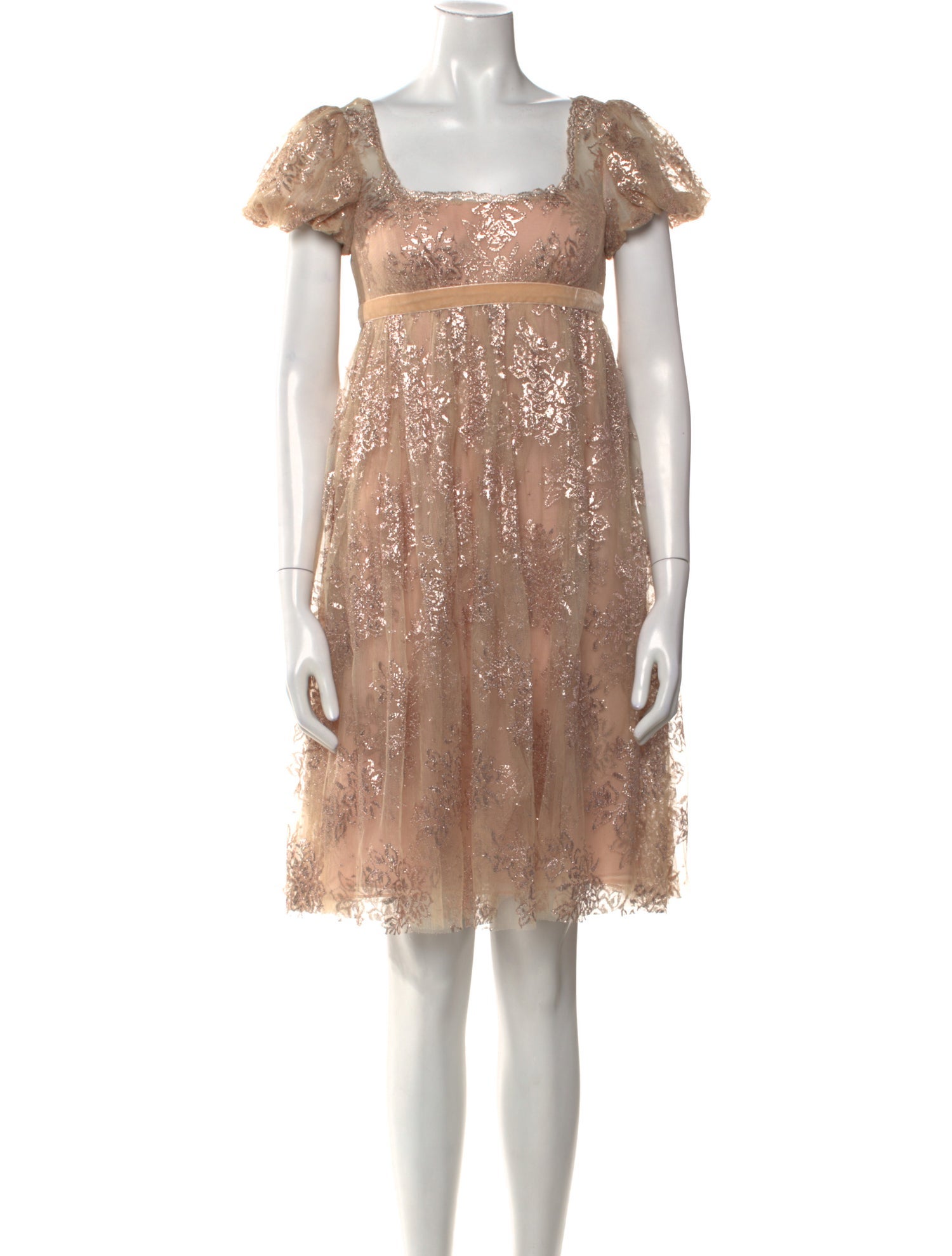 Marchesa Lace Pattern Mini Dress