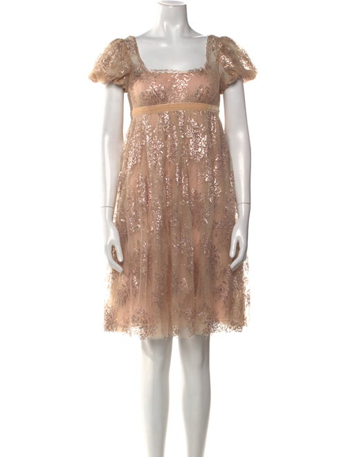 Marchesa Lace Pattern Mini Dress